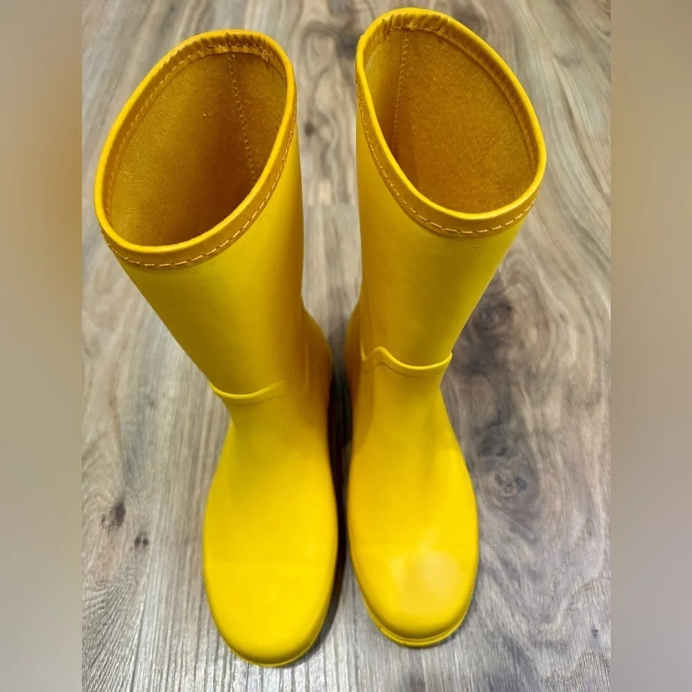 Tory Burch Maureen Yellow Rain Boots Size 7 EUC